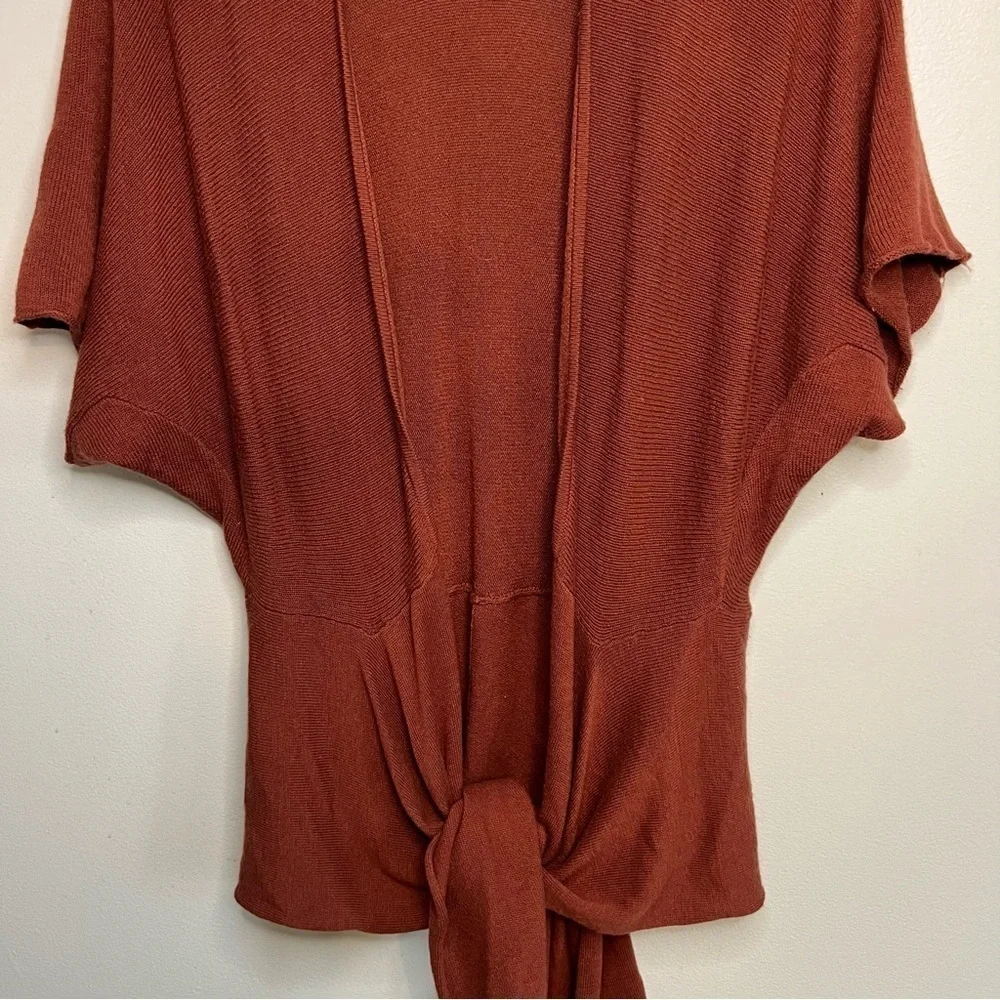 Banana Republic Wool Blend Open Front Cardigan Sz XS Rust Short Sleeve boho fall